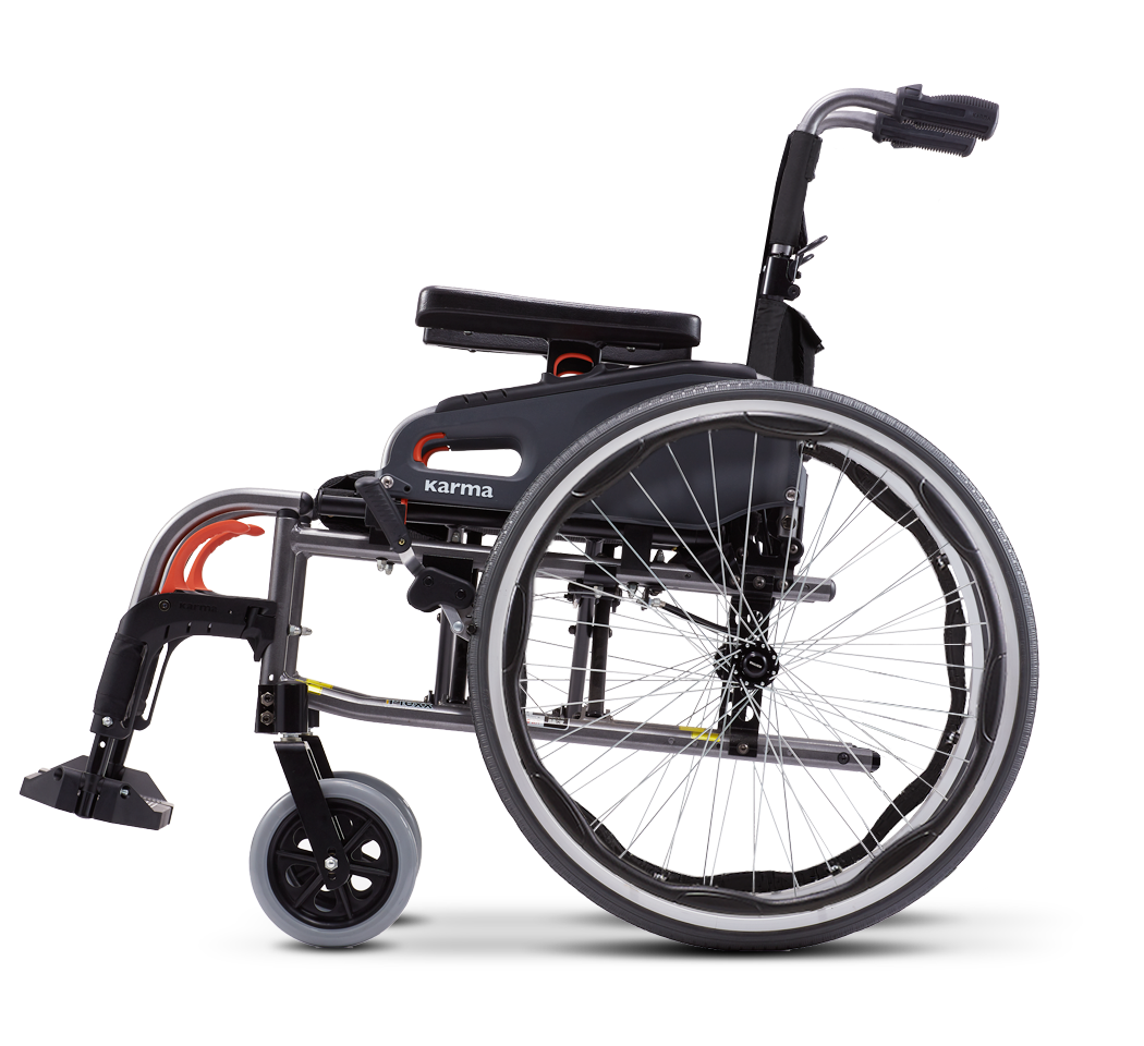 รถเข็นอลูมินัมอัลลอยด์คาร์ม่า ไซร้ใหญ่ Karma รุ่น FLEXX (KM-8522) เบาะกว้างพิเศษ 20 นิ้ว รองรับน้ำหนักสูงสุด 130 กิโลกรัม เหมาะสำหรับ คนมีรูปร่างใหญ่, คนที่มีน้ำหนักมาก, คนไซร์ฝรั่ง, สูง ใหญ่ ของแท้ รับประกันศูนย์ไทย 5 ปี