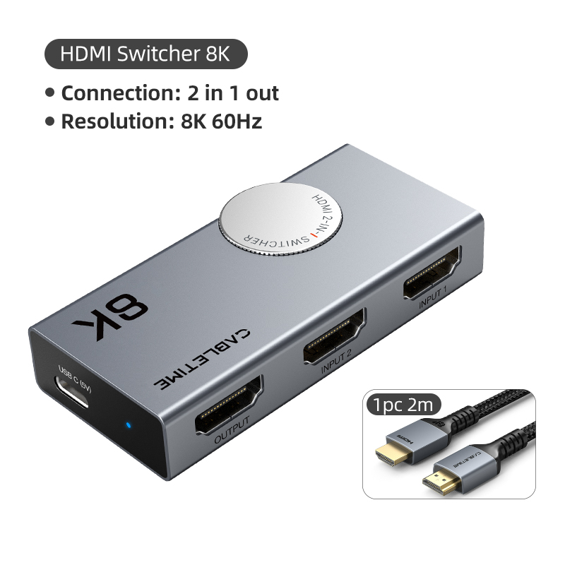 CABLETIME 2-in-1 HDMI 2.1 SWITCH