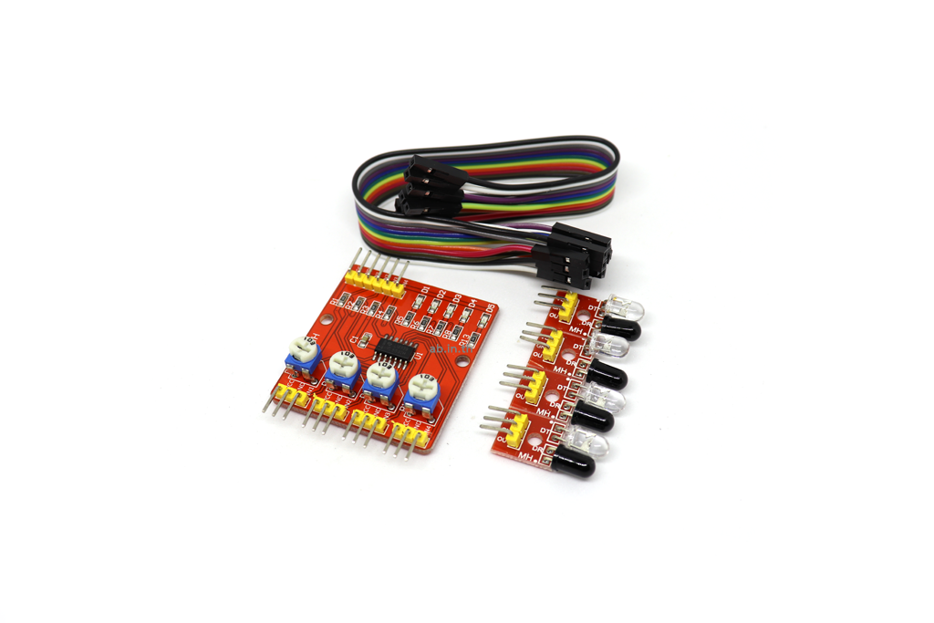 XD 201 red plate 4-way Infrared Line Tracking (โมดูลตรวจจับเส้นสำหรับ Smart Car)