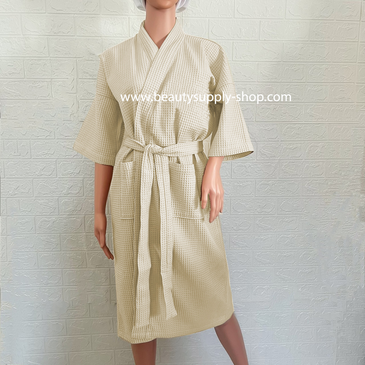 เสื้อคลุมอาบน้ำ ชุดคลุมอาบน้ำ เสื้อคลุมรังผึ้ง ผ้ารังผึ้ง(วาฟเฟิล) ทำจากผ้าฝ้าย (Cotton) 100% เสื้อคลุม ชุดคลุมโรงแรม