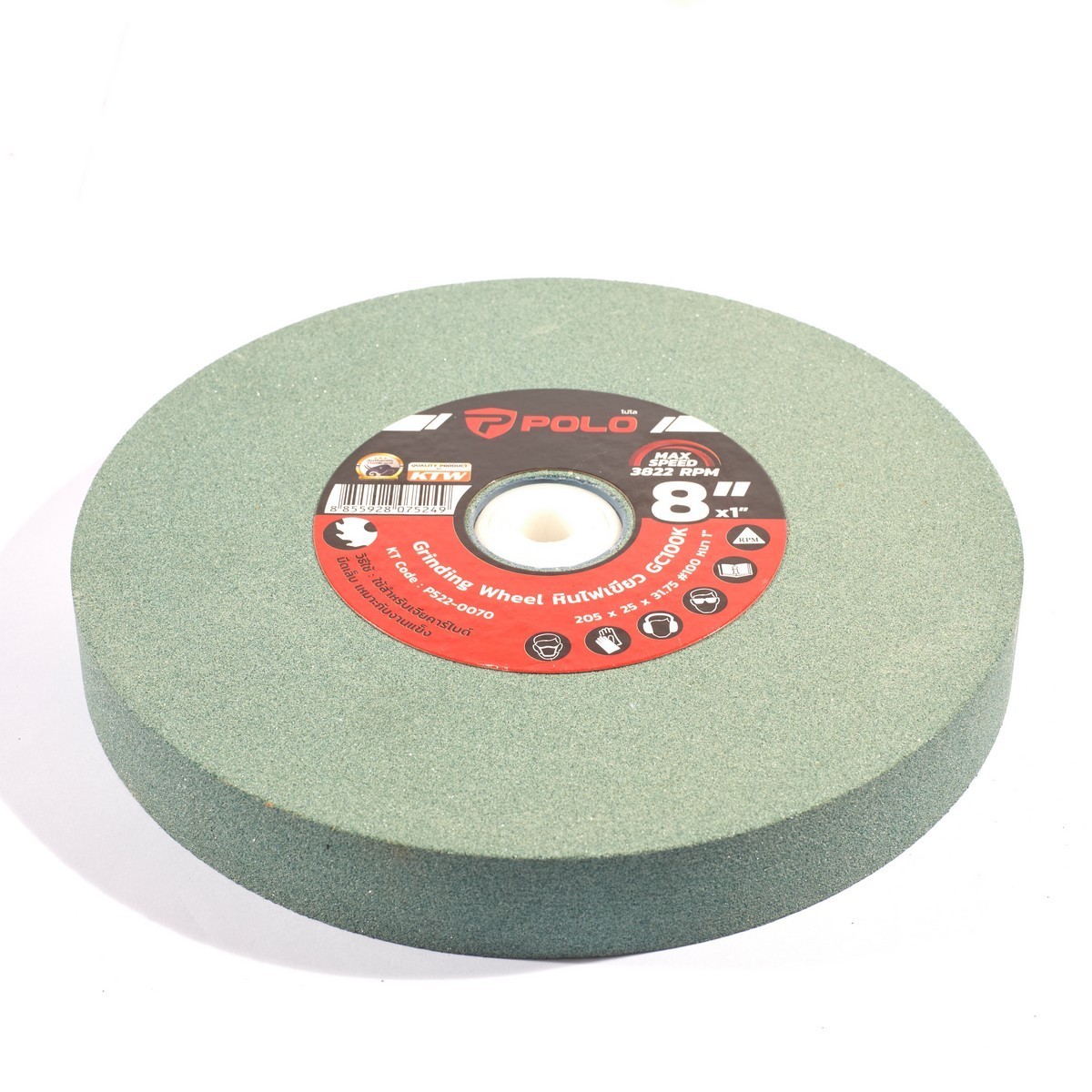 POLO หินไฟ (สีเขียว) 8" #100 หนา 1" [P522-0070]