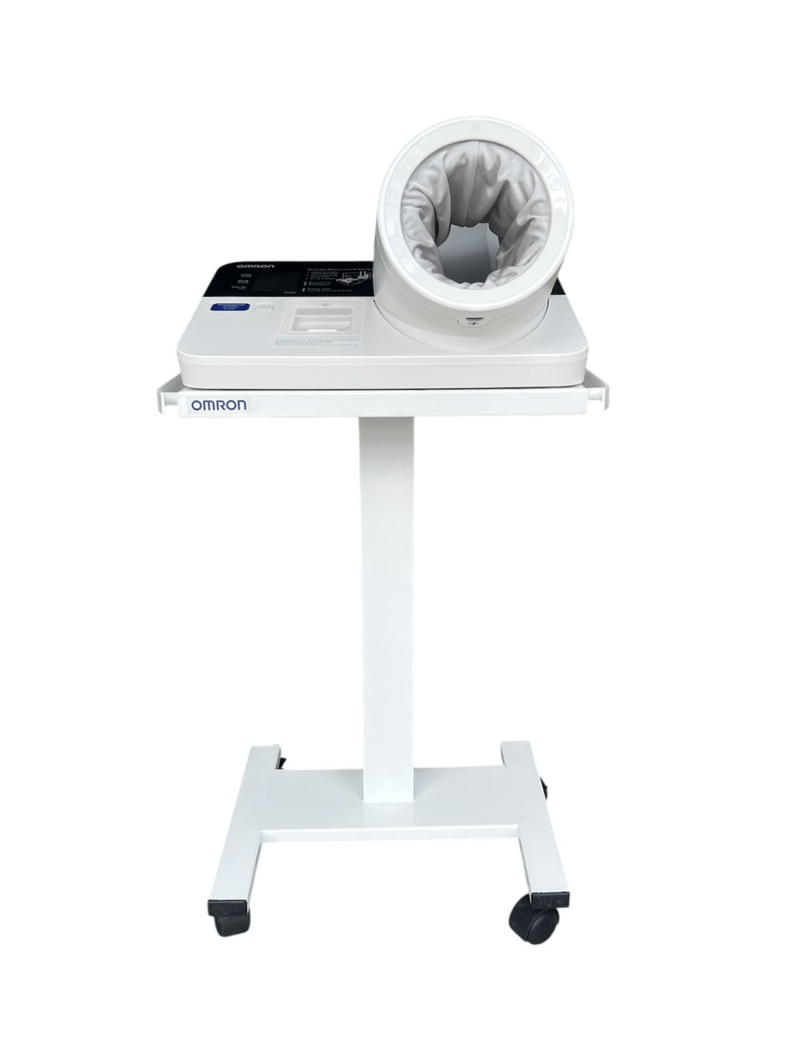 เครื่องวัดความดันโลหิตอัตโนมัติแบบสอดแขน ชนิดจอภาพสี OMRON รุ่น HBP-9031 + พร้อมรถเข็นขาตั้งครบชุด + แถมฟรีกระดาษบันทึกผล รับประกัน 1 ปี