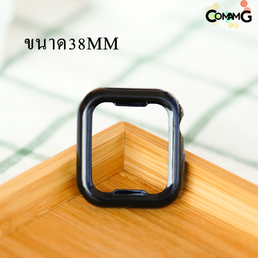 เคสซีลีโคนเปิดหน้าจอ Smart watch ซีลีโคนนิ่ม ขนาดหน้าจอ38/42/40/44/41/45MM สีใส-สีดำ สินค้าพร้อมส่ง