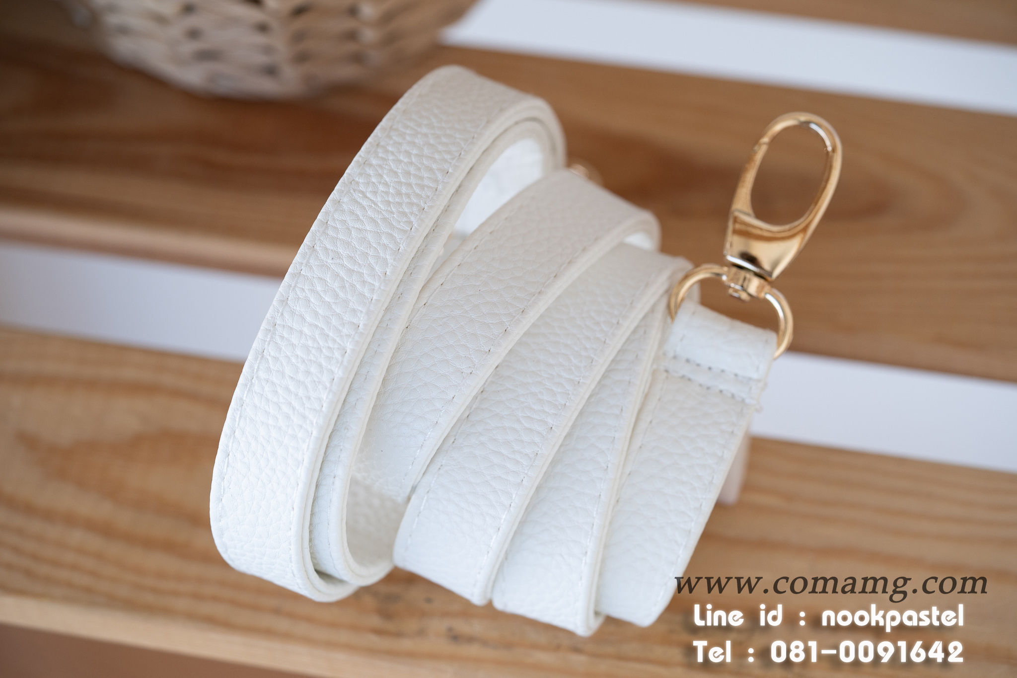 สายกระเป๋าหนังPU หนังนิ่ม อะไหล่เงิน-อะไหล่ทอง สายปรับความยาวได้ มีหลายสี พร้อมส่ง