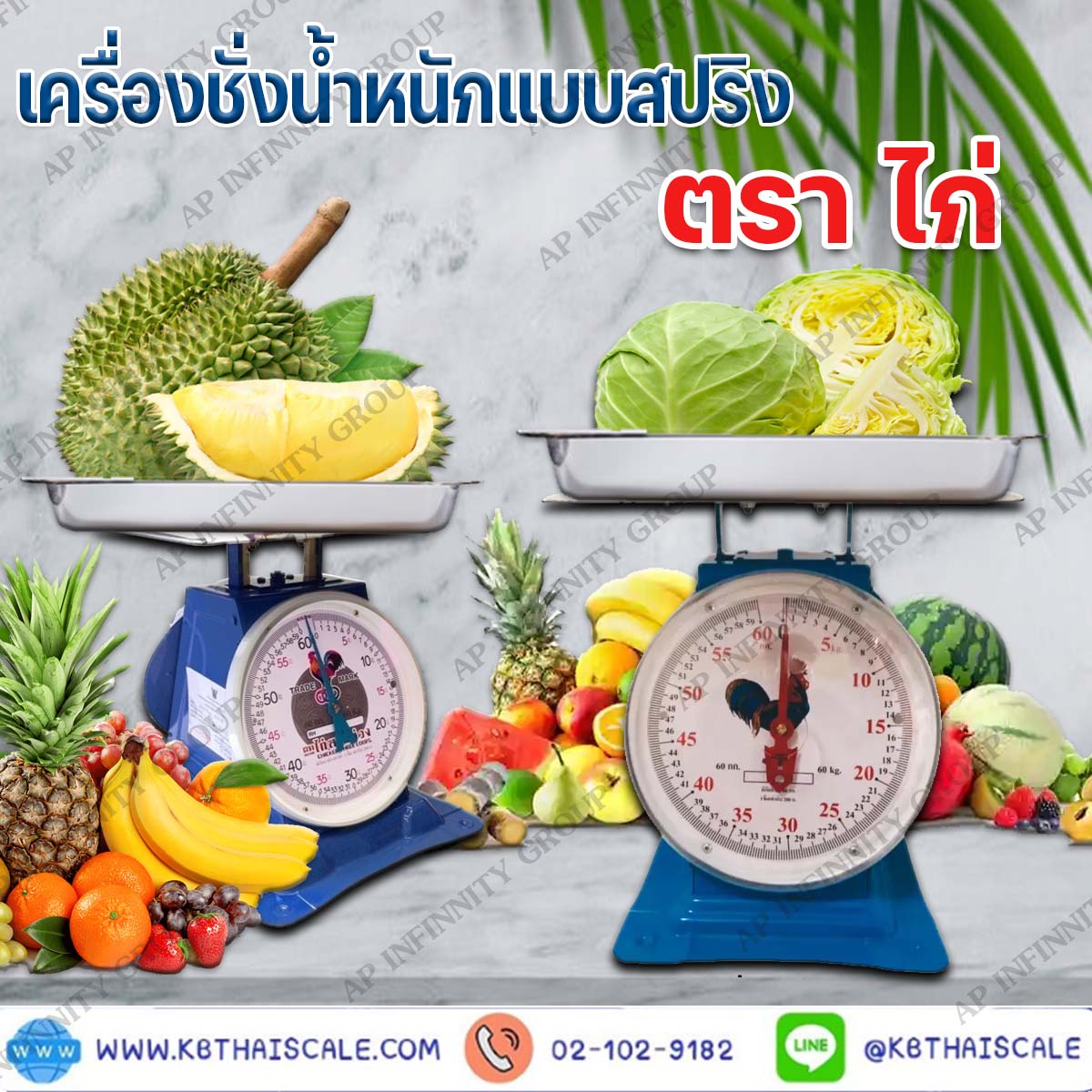 ตาชั่ง20กิโล เครื่องชั่งน้ำหนัก20kg เครื่องชั่งสปริง20กิโล เครื่องชั่งเข็ม20kg เครื่องชั่งสปริงแบบเข็ม20kg ละเอียด100g ตราไก่ (พร้อมใบการตรวจรับรองจากกอง ชั่ง ตวง วัด)