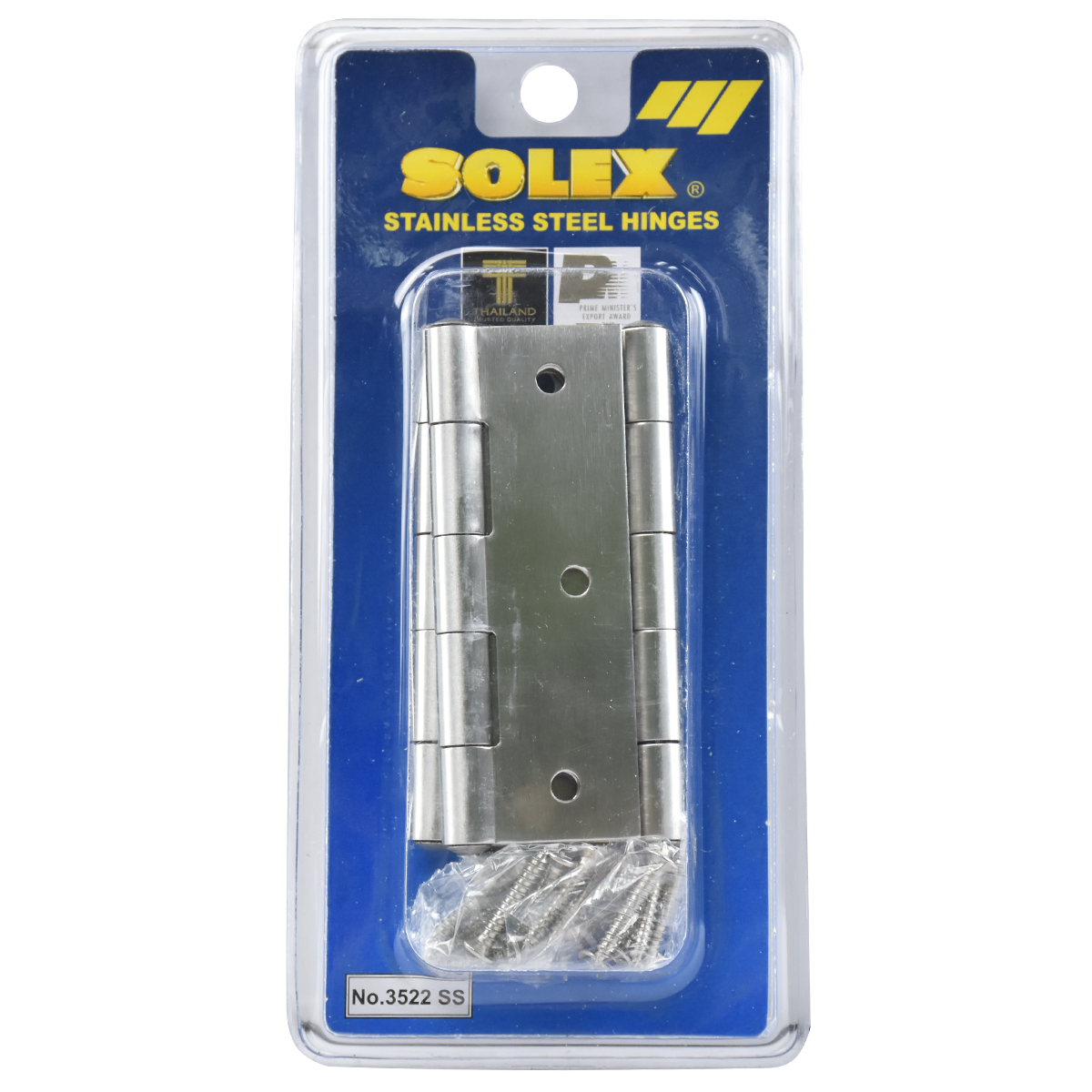 SOLEX บานพับสแตนเลส NO.3522SS (แพ็ค 3 Pcs.) แผง