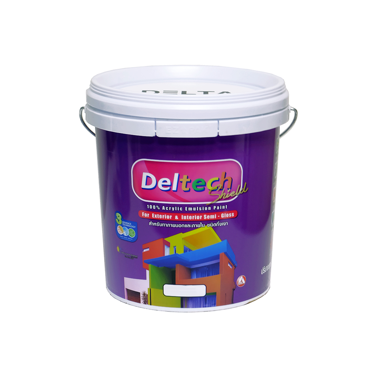 สีน้ำอะครีลิค เดลเทคชิลดิ์ กึ่งเงา 9ลิตร Deltech