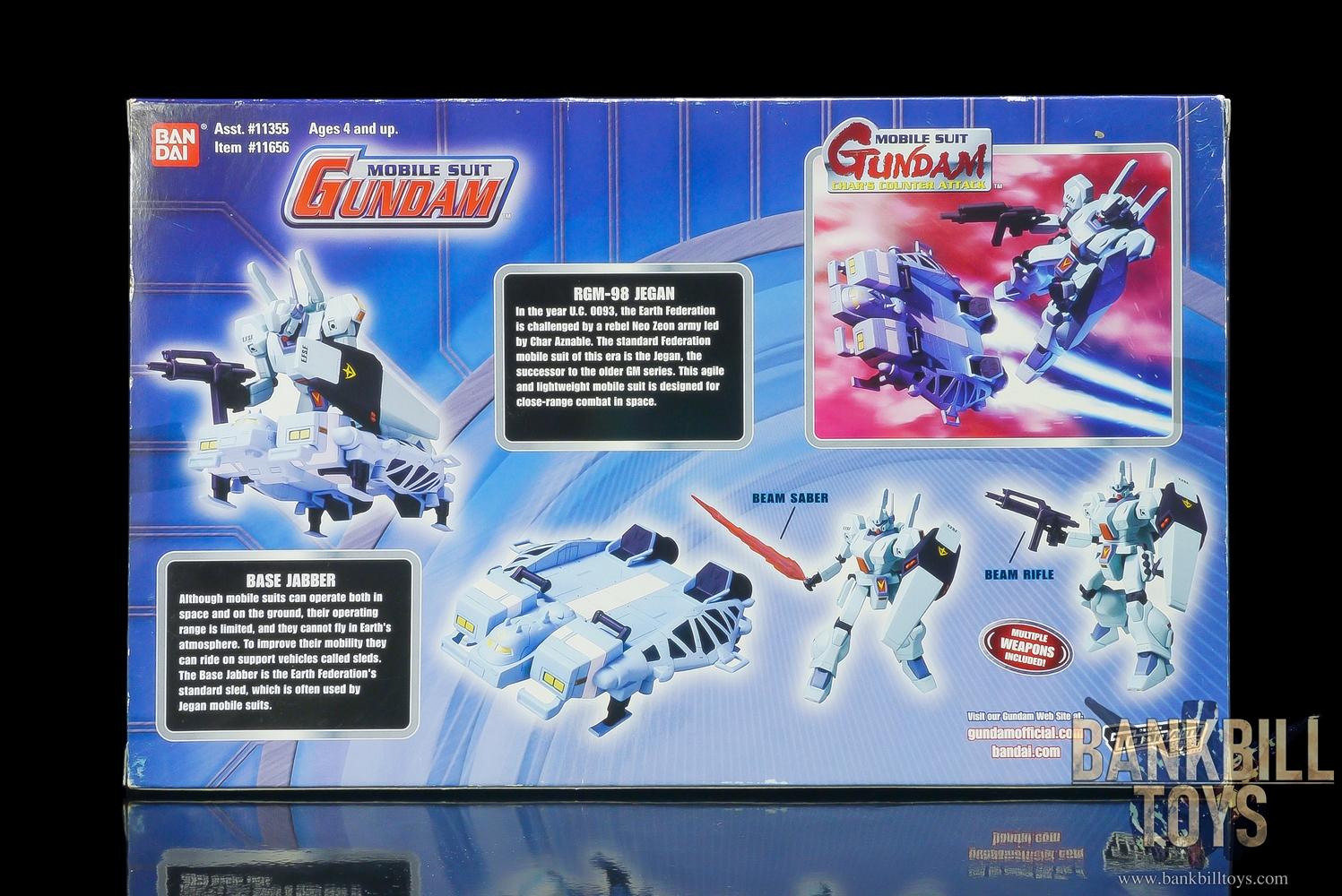 กันดั้ม Bandai America MSIA MIA Mobile Suit in Action !! Deluxe Edition RGM-89 Jegan & Base Jabber