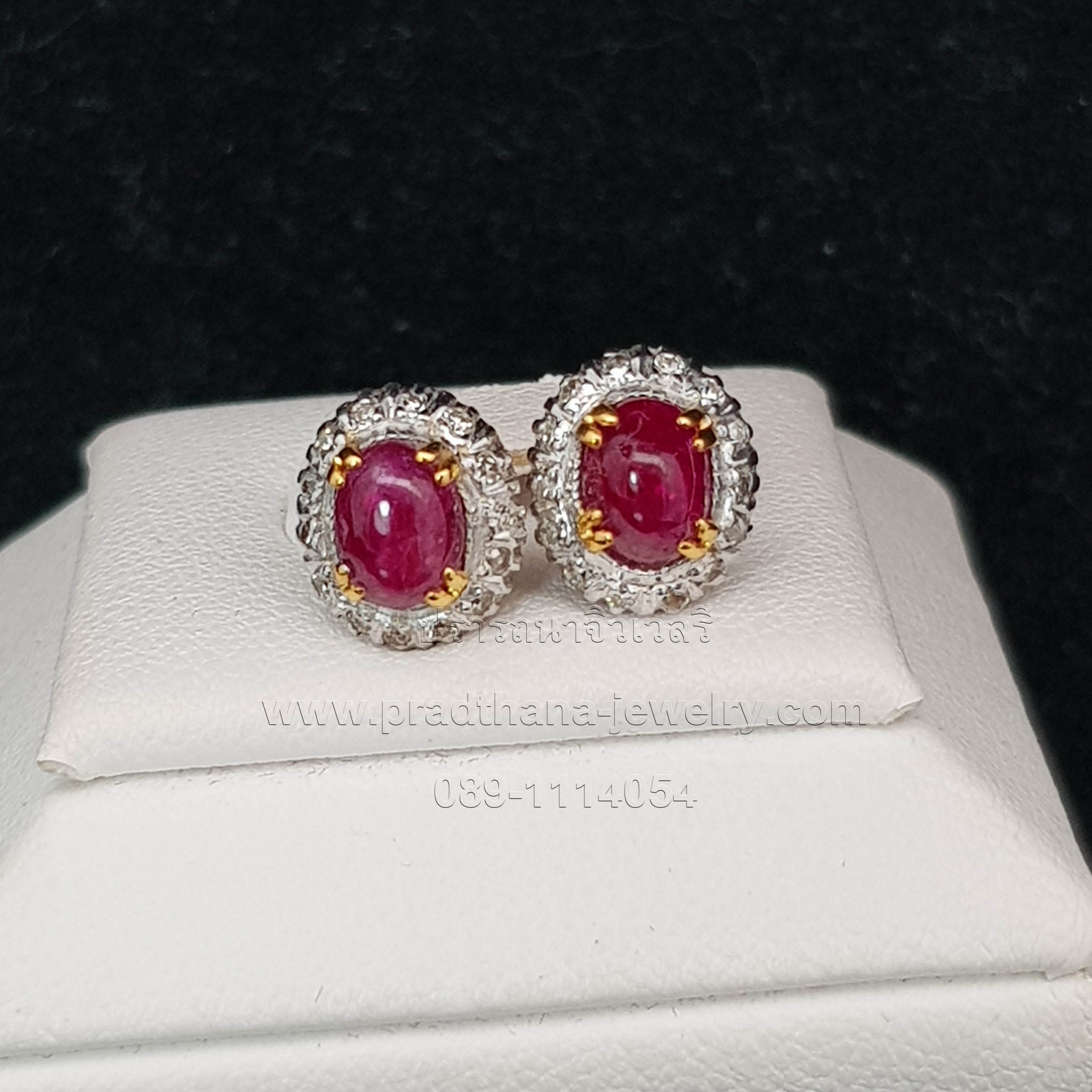 ต่างหูโบราณทับทิมล้อมเพชร **ขายแล้ว**