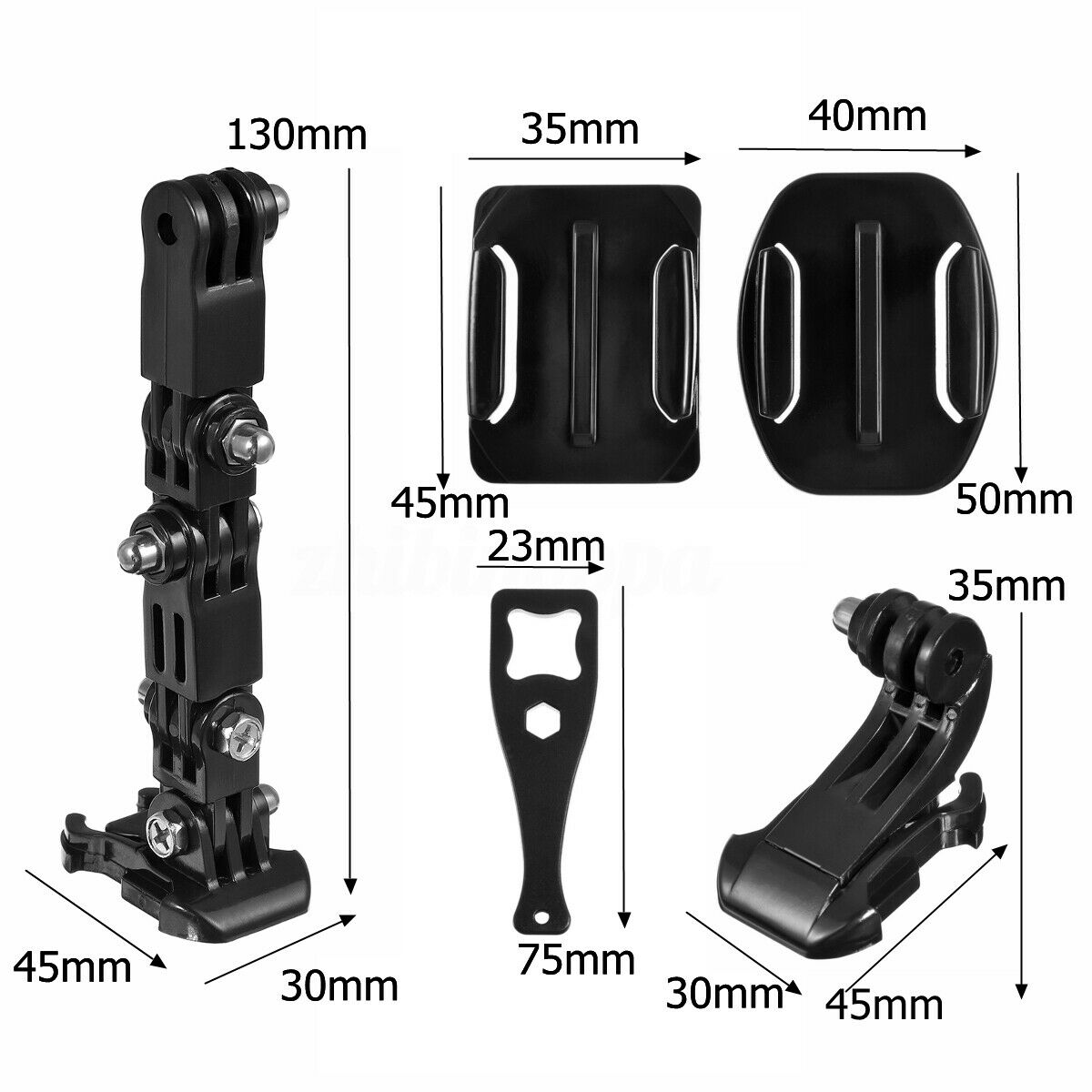 ชุดอุปกรณ์ ต่อกับหมวกกันน็อค ติดหมวก ยึดรถจักรยานยนต์ GoPro 9 8 7 / GoPro Max Helmet Motorcycle Adjustment Base Mount 3M