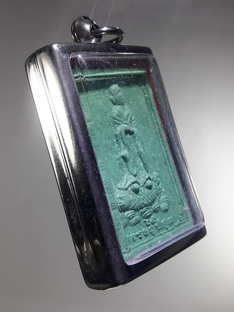 รหัสสินค้า พระเนื้อดิน ผง ว่าน 10538 พระอุปคุตเนื้อผงสีเขียว วัดท่าปุย อำเภอสามเงา จังหวัดตาก