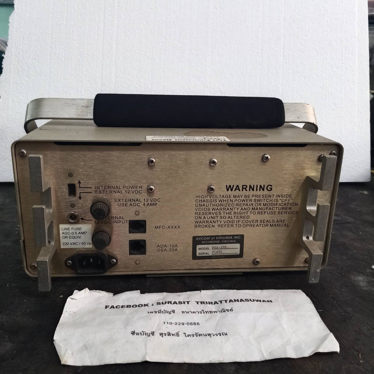 avcom portable spectrum analyzer psa-37d