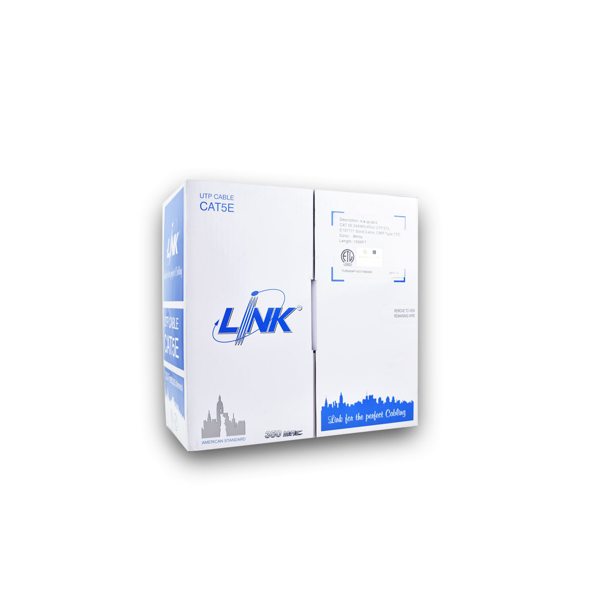 LINK สายแลน CAT 5E UTP (350MHz),CMR US-9015(305ม.)