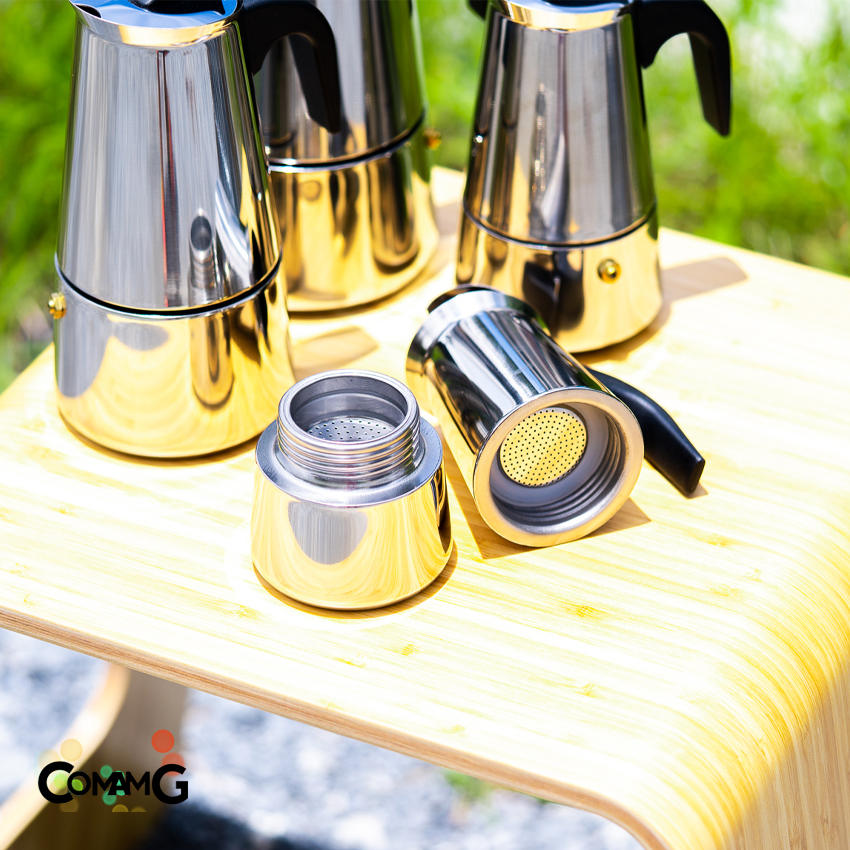 Moka Pot กาต้มกาแฟสดพกพา แบบสแตนเลส ขนาด2cup 4cup 6cup 9cup