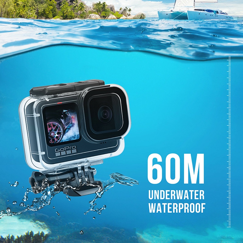 GoPro 11 / 10 / 9 Housing case + Red Filter เคสกันน้ำ + ฟิลเตอร์ + Floating Bar Black