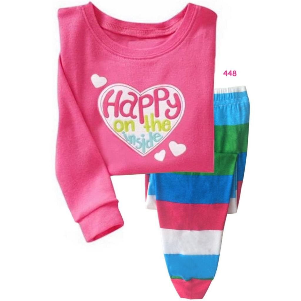HUG-1 ชุดนอนเด็กผู้หญิงแขนยาวขายาวสีชมพูน่ารัก มีขนาด 1-7 ขวบ