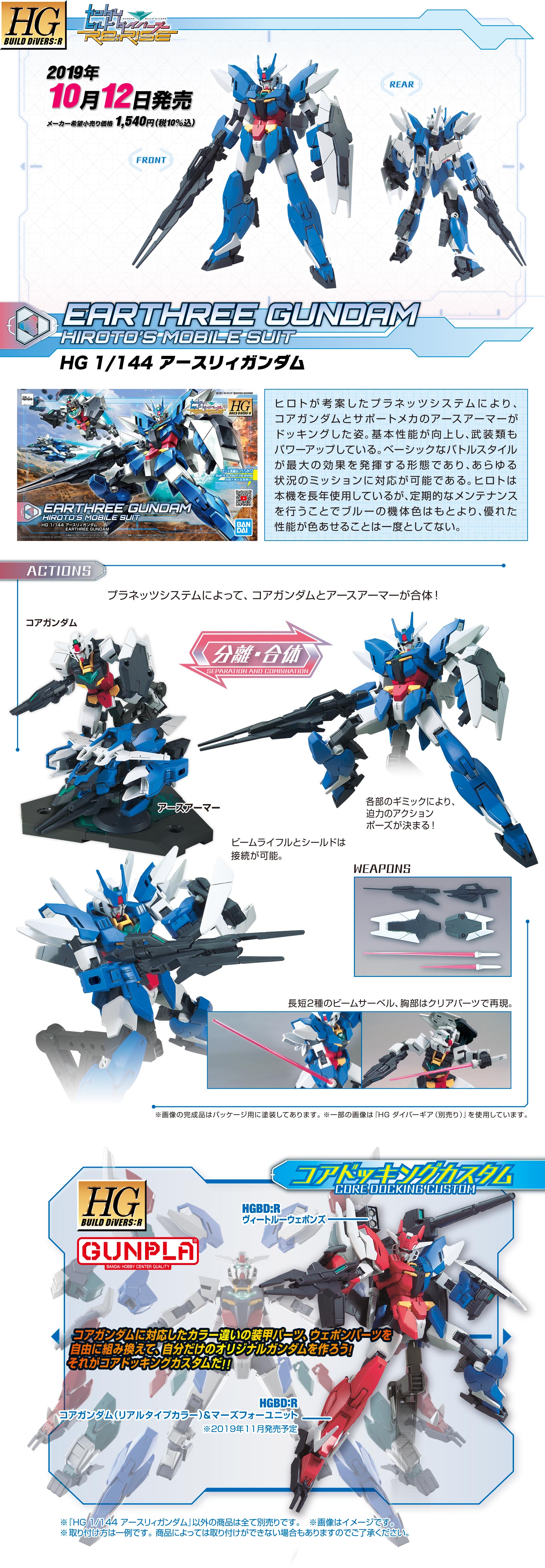 กันดั้ม Bandai Spirits Gunpla HGBD:R 1/144 PFF-X7/E3 Earthree Gundam