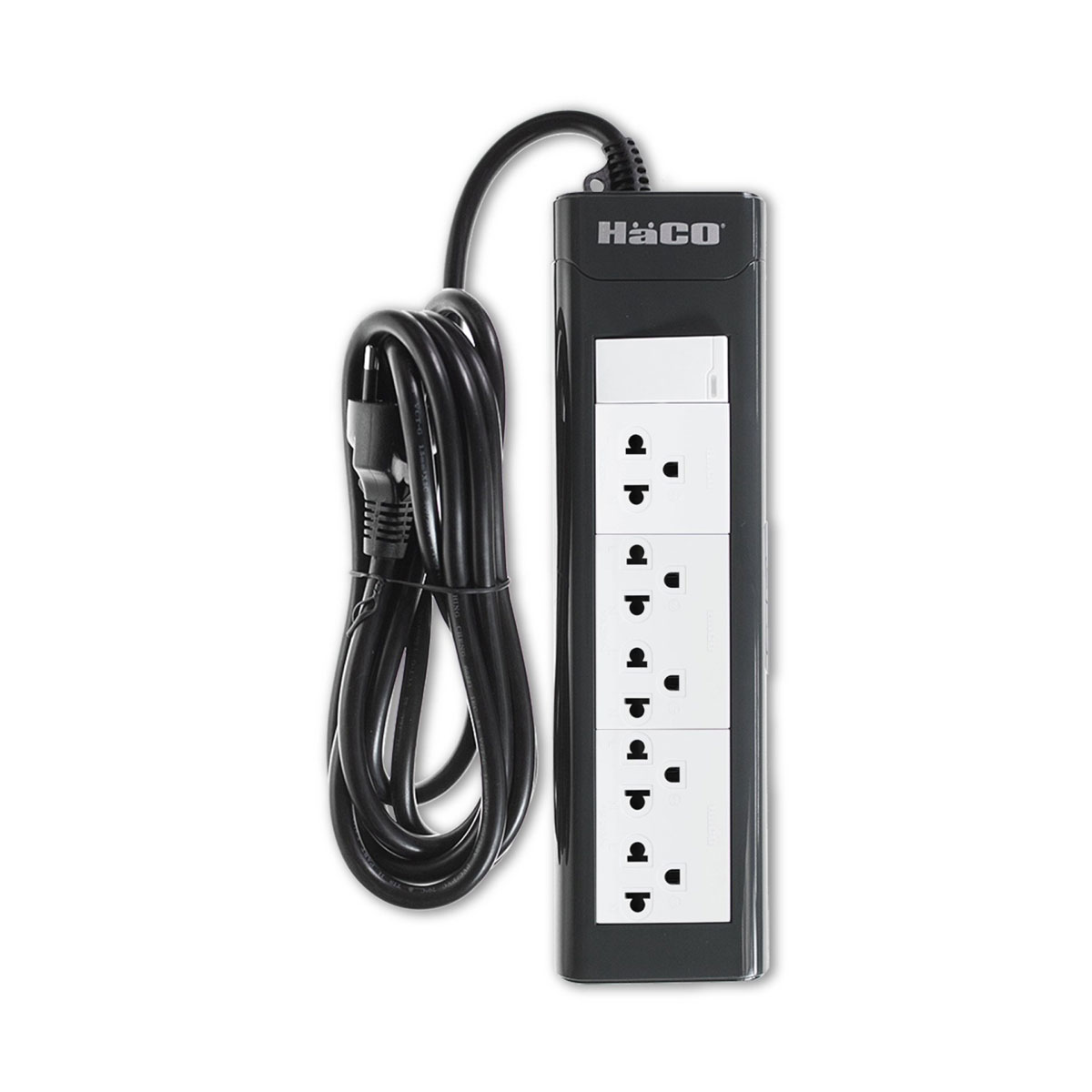 HACO รางปลั๊กไฟพร้อมสวิตช์ เต้ารับ 3 ขา 5 ช่อง 16A 250V ยาว 3m.