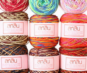 ไหมพรมสหสิน (ผลิตเอง) รุ่นเส้นผอมสีเหลือบ Tiny