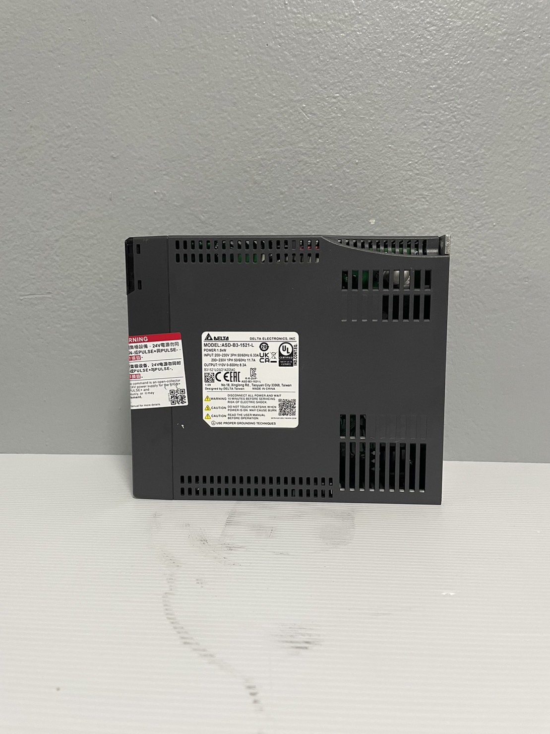 Delta Servo drive Model ASD-B3-1521-L 1.5KW drive , 220V 3/1-Phase , close loop