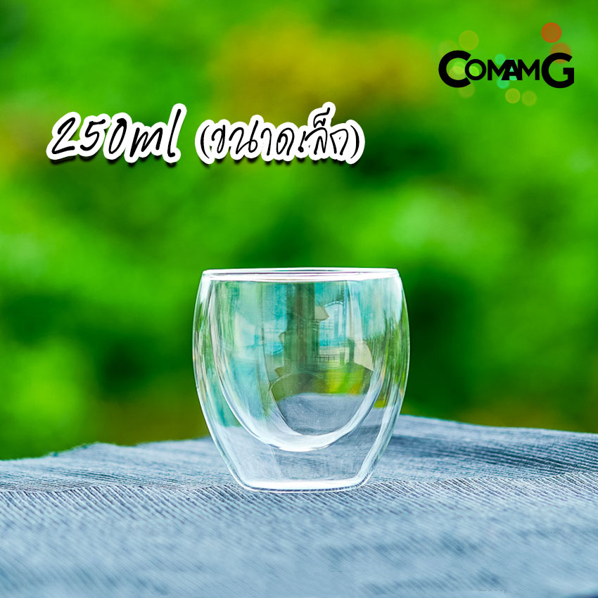 แก้ว2ชั้น แก้วกาแฟ 2ชั้น แก้วน้ำ Double Wall Glass มี3ขนาด