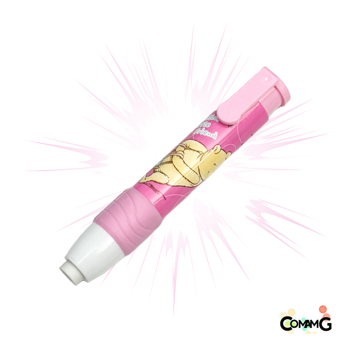 ยางลบแท่ง แบบด้ามกด ทรงดินสอด้ามยาว มียางรองนิ้ว ลายการ์ตูน พร้อมส่ง