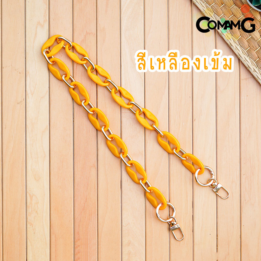 สายกระเป๋าอะคริลิคทรงจมูกหมู สายกระเป๋าสายสั้นสะพายไหล่ ยาว60ซม สินค้าพร้อมส่ง