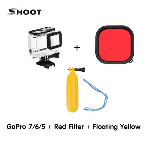 GoPro 7 / 6 / 5 Waterpoof Housing Case เคสกันน้ำ แถมฟรีฟิลเตอร์แดง และทุ่นลอยน้ำ