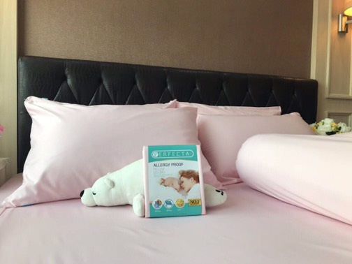 SET ชุดที่นอนผ้ากันไรฝุ่น แบรนด์ Perfecta สุดคุ้ม !! ( ผ้าปูที่นอนกันไรฝุ่น ขนาดเตียงเดี่ยว 3.5 ฟุต พร้อมปลอกหมอนกันไรฝุ่น 1 ใบ )
