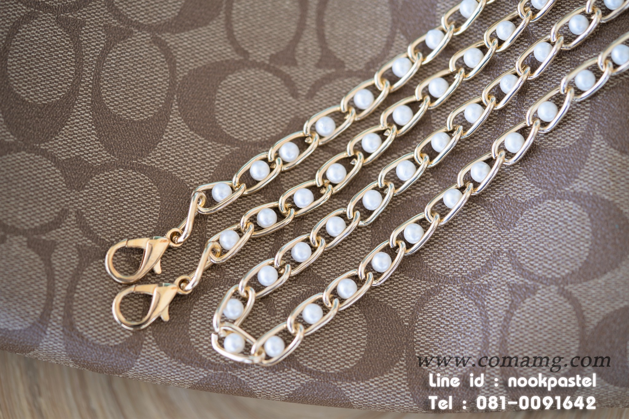 สายกระเป๋าโซ่ไข่มุก สายไข่มุก พร้อมส่ง