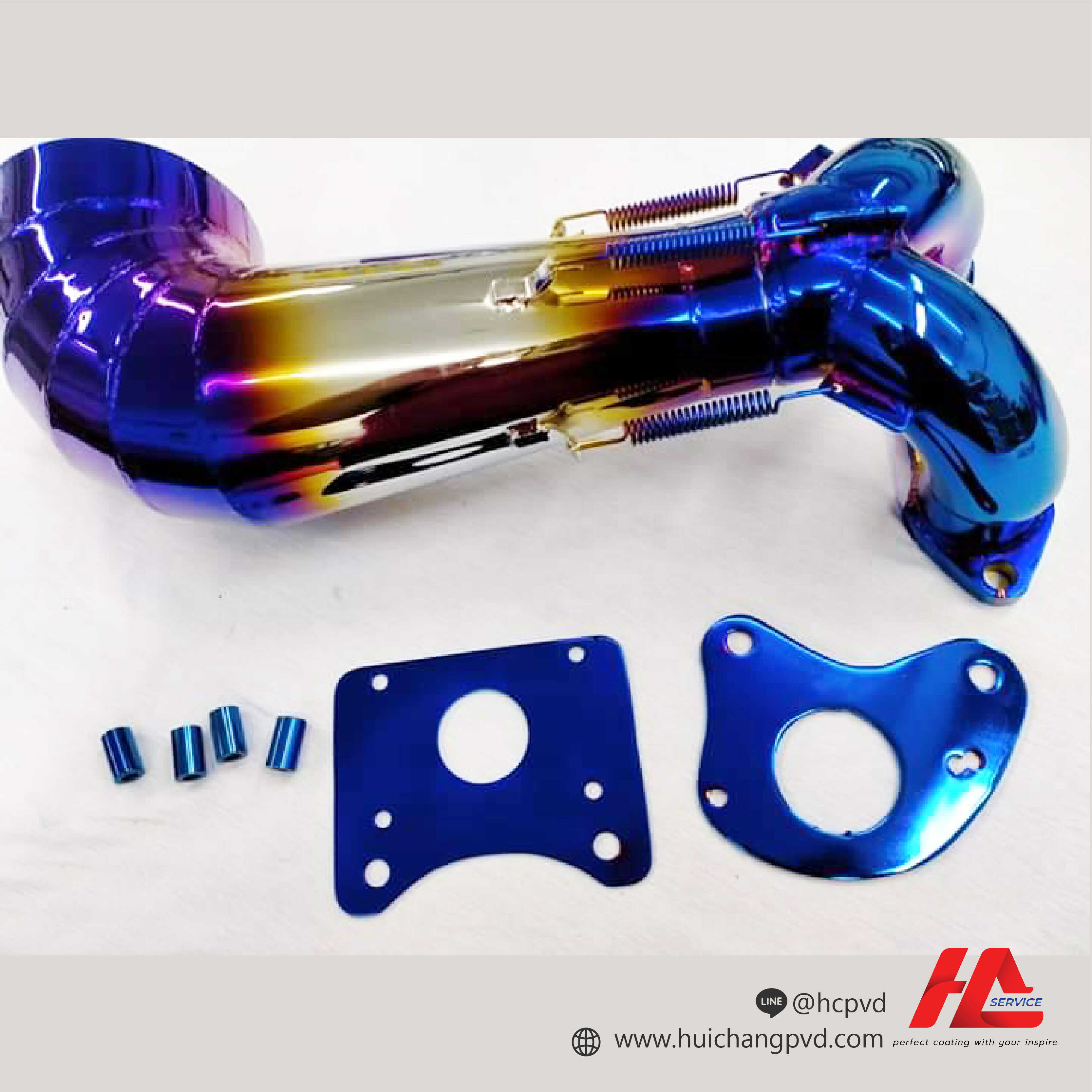 ตัวอย่างงานชุบสี เคลือบสี ท่องอและส่วนประกอบ สีน้ำเงิน | PVD Coating
