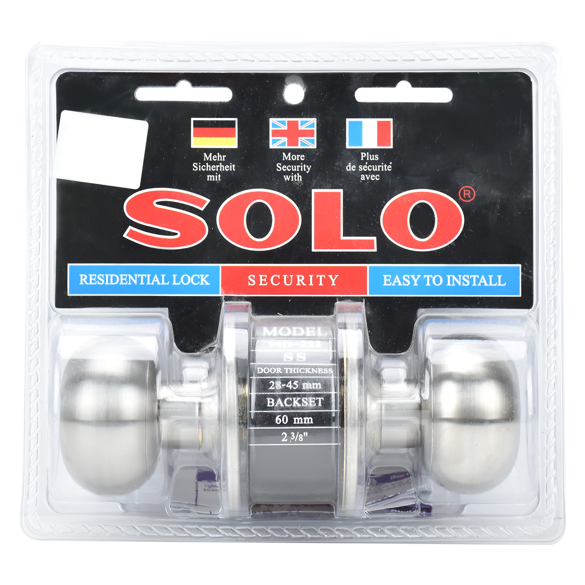 SOLO กุญแจลูกบิดประตูโซโล 94 D-222 SS แบบแขวน
