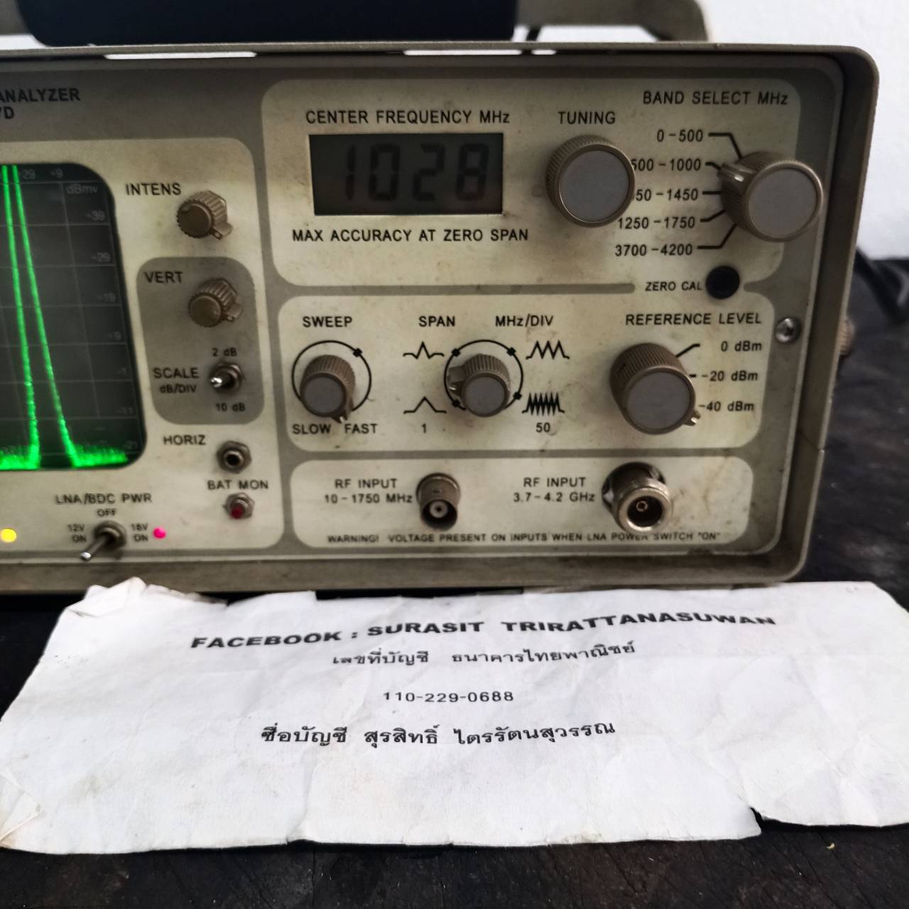 avcom portable spectrum analyzer psa-37d