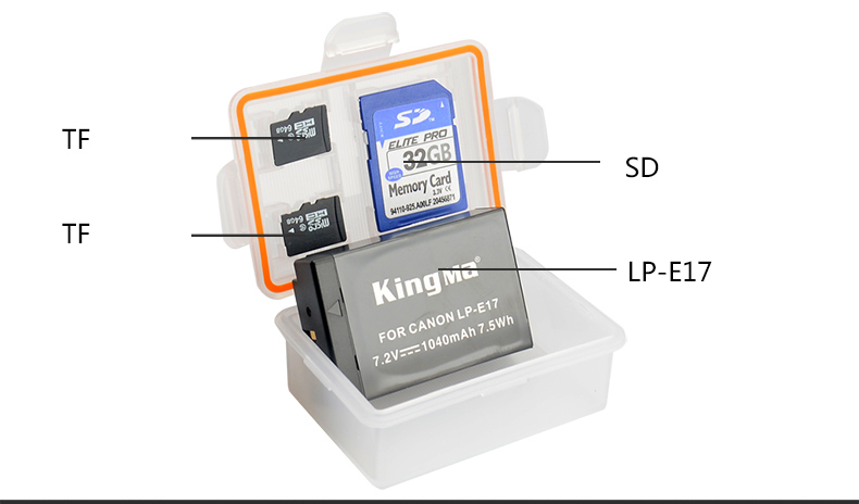 กล่องใส่แบตCanon LP-E17 กล่องเก็บแบต สำหรับCanon รุ่น EOS RP 750D 760D 800D M3-M5-M6