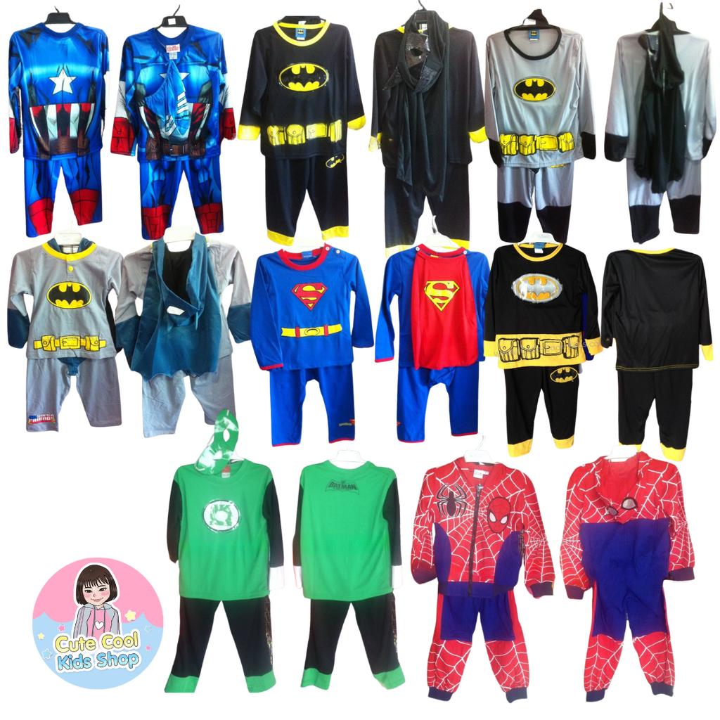 Sup-3 ชุดเซ็ตเด็กผู้ชาย 2 ชิ้น เสื้อ กางเกง Super Hero มีขนาด 1-7 ขวบ