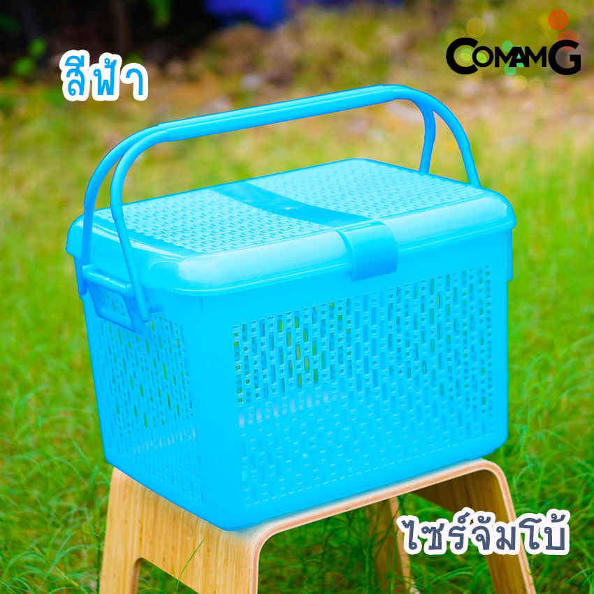 ตะกร้าไซร์ใหญ่จัมโบ้ ตะกร้าหูหิ้วอเนกประสงค์ ตะกร้าใส่น้องแมว น้องหมา เตรียมคลอด ขนาด46x33x32ซม