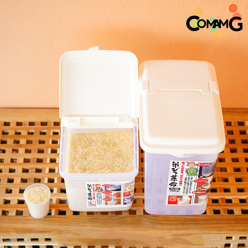Keyway กล่องใส่ข้าวสาร กล่องข้าวสาร พร้อมถ้วยตวง มีล้อเลื่อน
