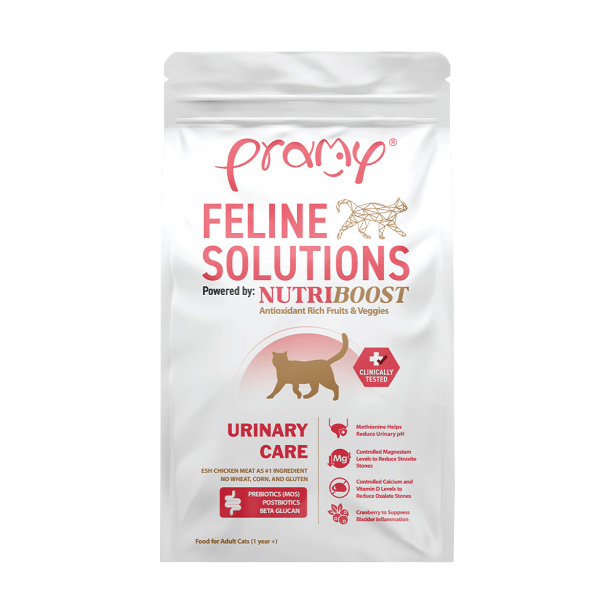 Pramy อาหารแมว สูตรเฉพาะทาง [URINARY / HAIRBALL / SKIN & COAT] พัฒนาโดยสัตวแพทย์ ไก่สด แซลมอน ข้าวกล้อง ดูแลสุขภาพครบ ขนาด 2.3kg