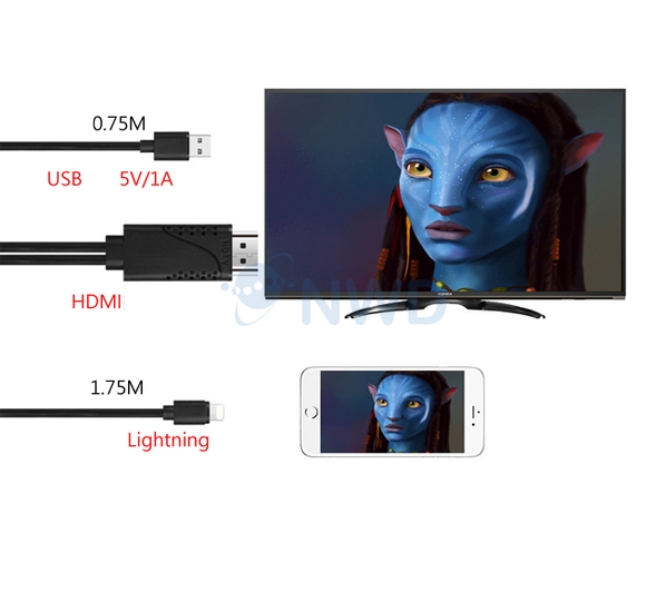 ตัวแปลงสัญญาณ OTN-7522A (Lighning to HDMI Cable)