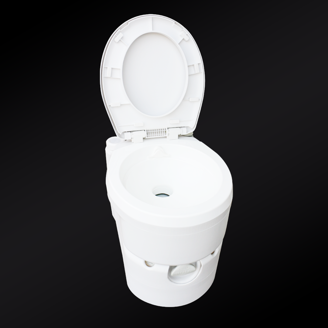 สุขาเคลื่อนที่รุ่น Premium Pro Stainless ฝารองนั่งแบบวงรี ความจุน้ำสะอาด 17 ลิตร ความจุของเสีย 24 ลิตร ฟรีสายฉีดชำระ