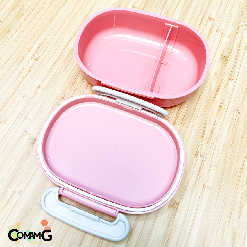 กล่องอาหารไปโรงเรียน กล่องข้าวเด็ก ลายการ์ตูนมีช่องแบ่ง ทรงวงรี ลิขสิทธิ์แท้100%