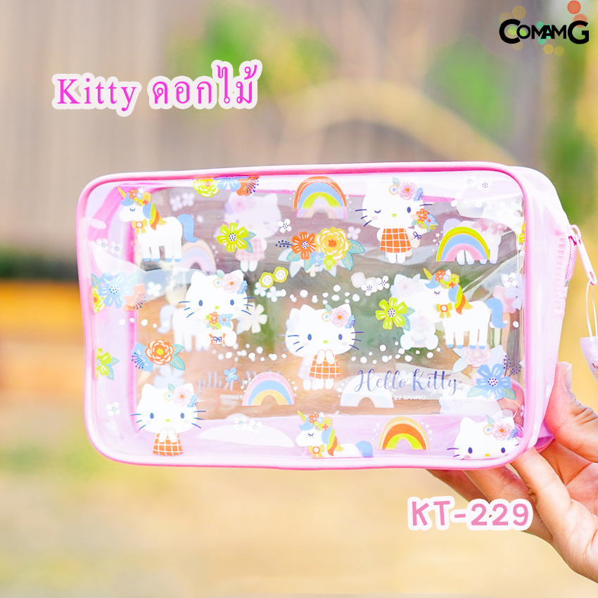 กระเป๋าพลาสติกใส อเนกประสงค์ ใส่เครื่องสำอางค์ คิตตี้ Frozen Disney ไข่ขี้เกียจ พร้อมส่ง