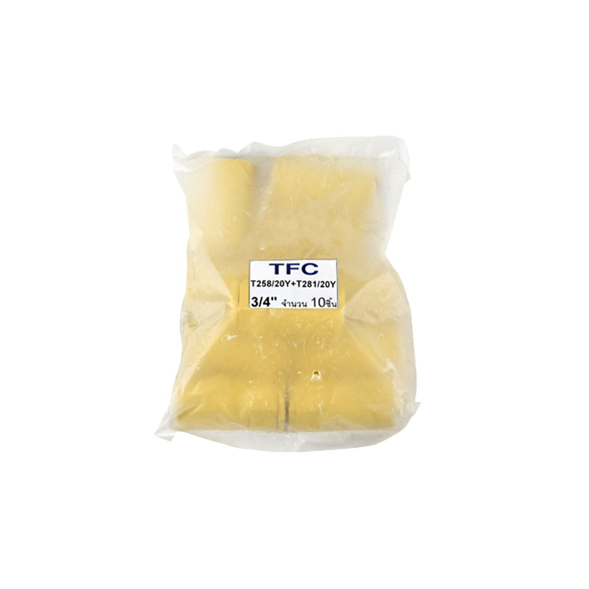 TFC ข้อต่อเกลียวตัวผู้และตัวเมีย สีเหลือง รุ่น 3/4" [T258/20+T281/20Y] (ชิ้น, 10ชิ้น/แพค)