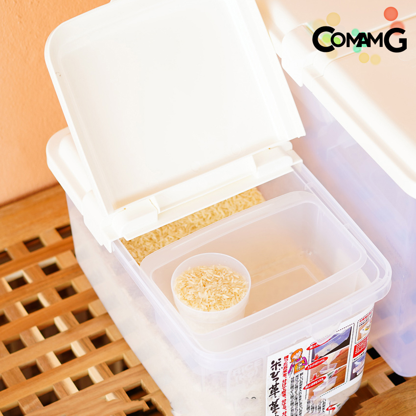 Keyway กล่องใส่ข้าวสาร กล่องข้าวสาร พร้อมถ้วยตวง มีล้อเลื่อน