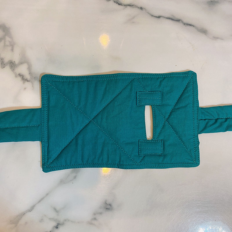 ผ้าผูกข้อมือผู้ป่วย ผ้าเขียวมัดตรึงคนไข้บุด้วยฟองน้ำ เย็บตะเข็บคู่ บุฟองน้ำ ไม่บาดผิว ผ้าโรงพยาบาลCotton100%