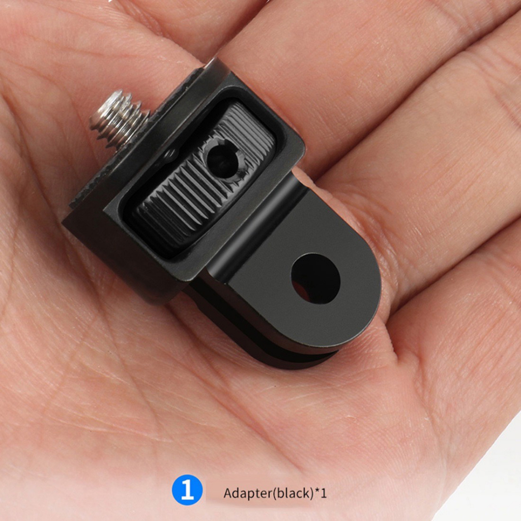 1/4 นิ้ว 360 องศา Black Black อะแดปเตอร์ขาตั้งกล้องอลูมิเนียม for GoPro / SJCAM / Xiaomi / Insta360 / action camera