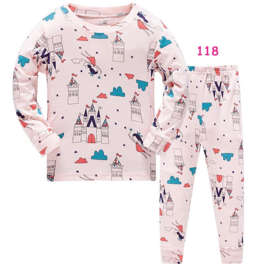 HUGX-1 ชุดนอนเด็กแขนยาวขายาวเด็กผู้หญิง ผ้า Cotton 100% เนื้อนิ่ม Size 2-8 ขวบ