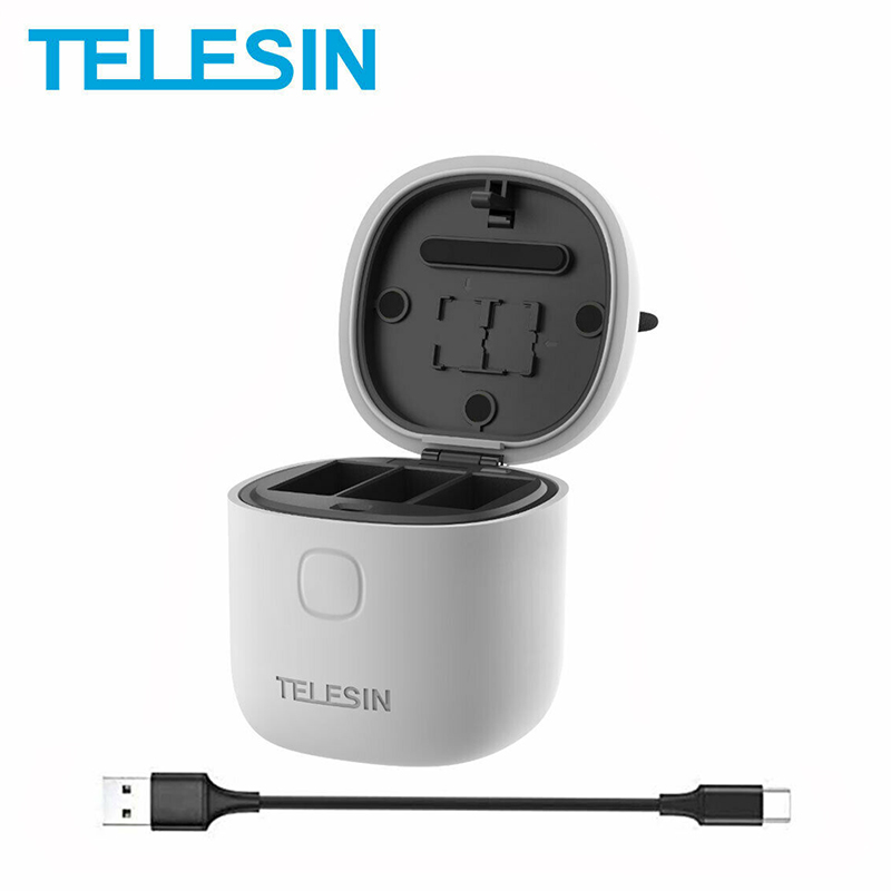 GoPro 10 / 9 Telesin Allin Box 3 in 1 Charger & Card Reader & Storage Box + GoPro Battery x 2 ของโกโปรแท้ ประกันศูนย์ 1 ปี
