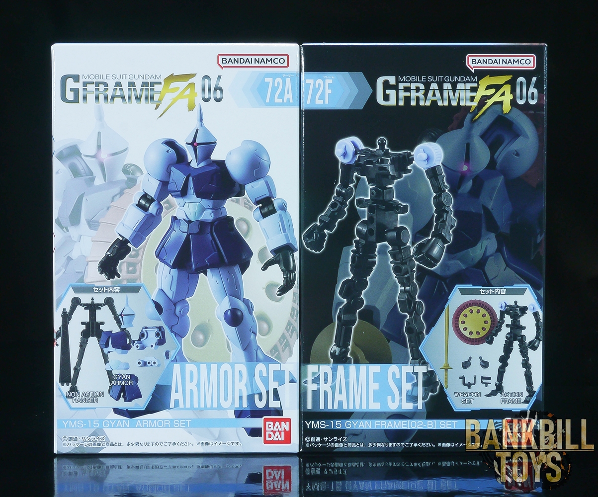 กันดั้ม Bandai Candy Toy Mobile Suit Gundam G Frame FA 06 No.72A YMS-15 Gyan Armor Set + No.72F YMS-15 Gyan Frame[02-B] Set (เซ็ตคู่ 2 กล่อง)