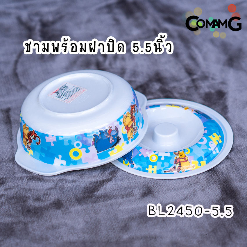 pooh jigsaws ช้อนส้อมเด็ก จาน ชาม แก้วน้ำเมลามีน ชุดเซ็ตอุปกรณ์ทานอาหารสำหรับเด็กลายหมีพูห์ จิ๊กซอว์ ลิขสิทธิ์แท้ ฟลาวเวอร์แวร์(Flower ware)